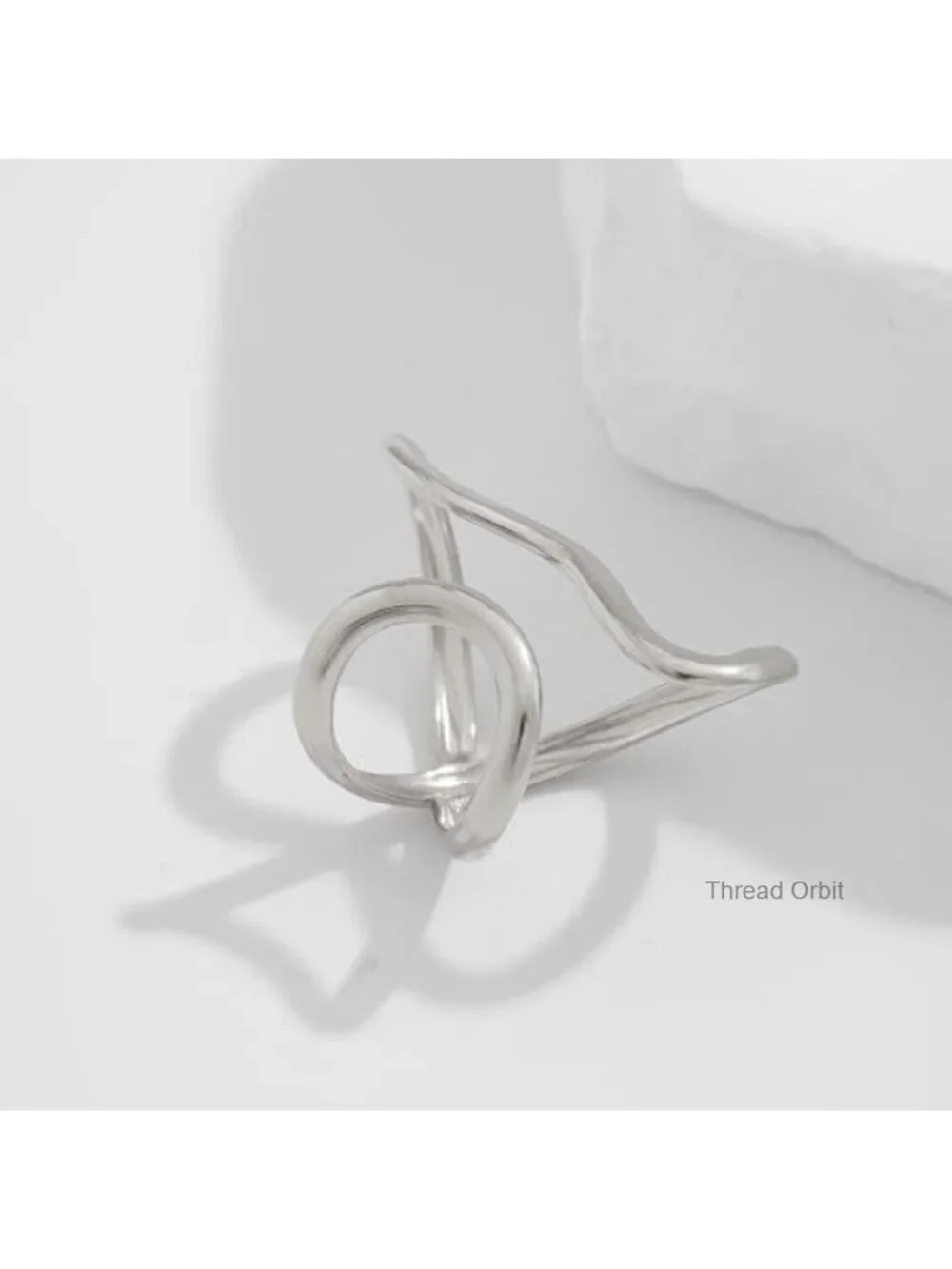 Chunky Spiral Thumb Ring Adjustable Stainless Steel Statement Ring